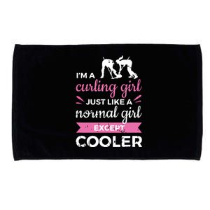 Im A Curling Girl Gift Ice Curling Sport Quote Curling Microfiber Hand Towel