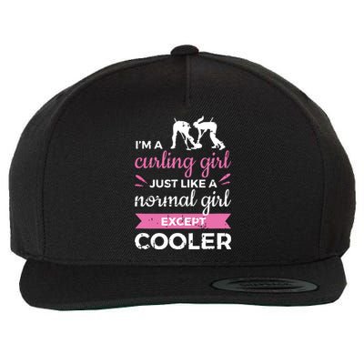 Im A Curling Girl Gift Ice Curling Sport Quote Curling Wool Snapback Cap