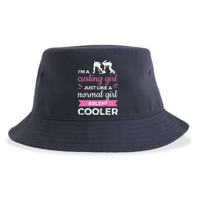 Im A Curling Girl Gift Ice Curling Sport Quote Curling Sustainable Bucket Hat