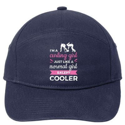 Im A Curling Girl Gift Ice Curling Sport Quote Curling 7-Panel Snapback Hat