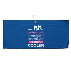 Im A Curling Girl Gift Ice Curling Sport Quote Curling Large Microfiber Waffle Golf Towel