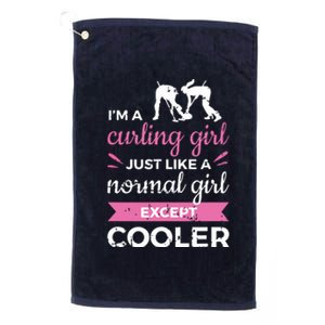 Im A Curling Girl Gift Ice Curling Sport Quote Curling Platinum Collection Golf Towel