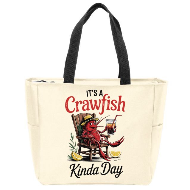 It's A Crawfish Kinda Day Crawfish Funny Louisiana Seafood Zip Tote Bag