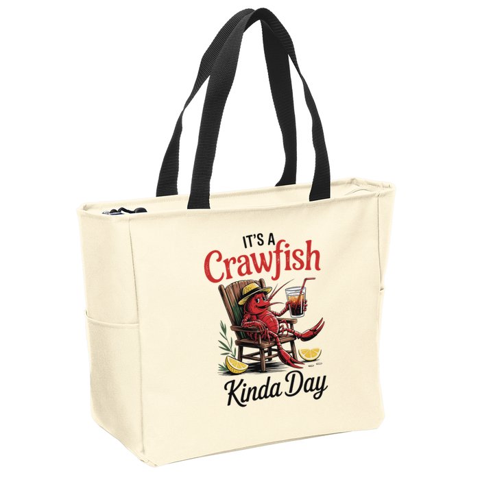 It's A Crawfish Kinda Day Crawfish Funny Louisiana Seafood Zip Tote Bag