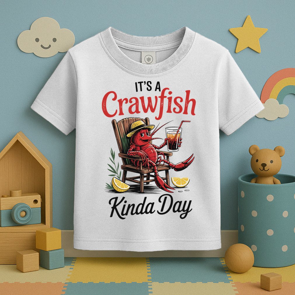 It's A Crawfish Kinda Day Crawfish Funny Louisiana Seafood Toddler T-Shirt