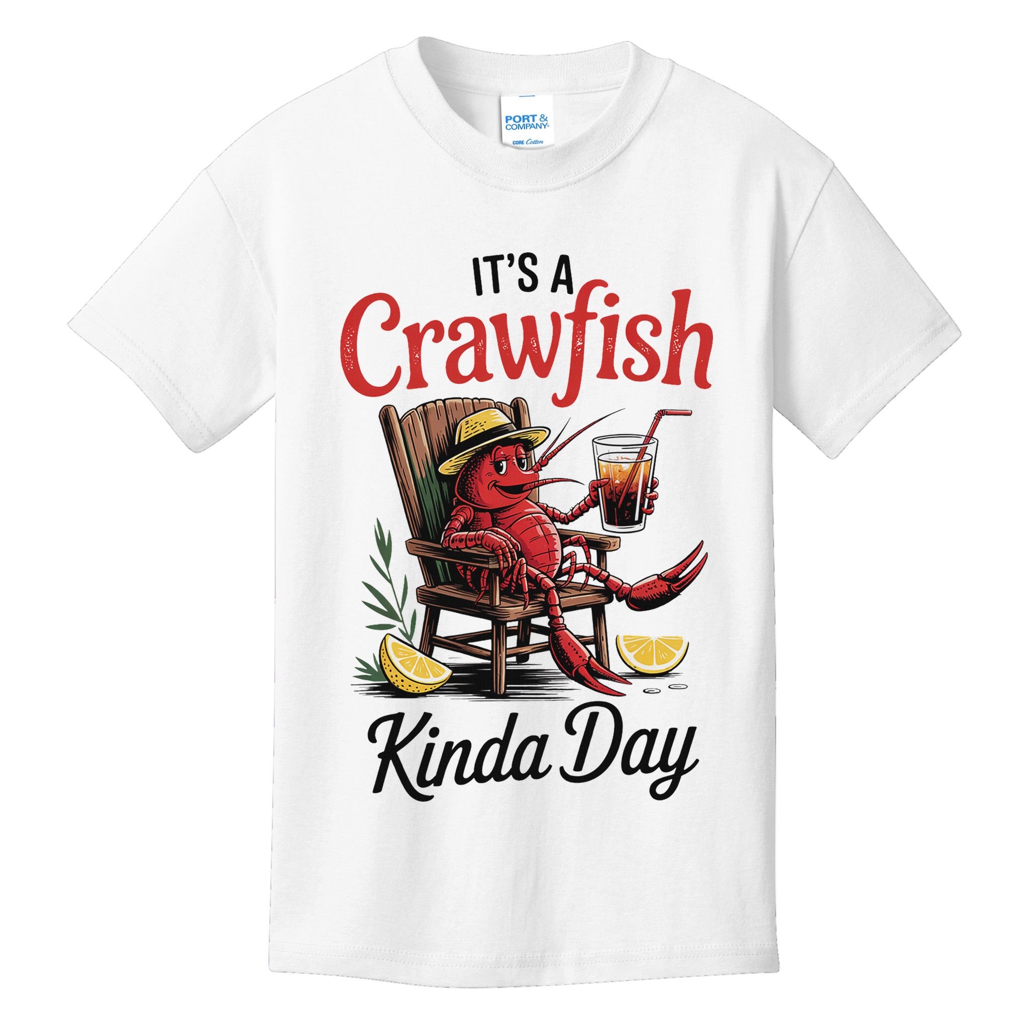 It's A Crawfish Kinda Day Crawfish Funny Louisiana Seafood Kids T-Shirt