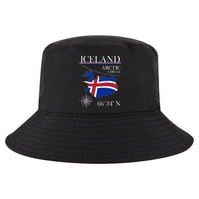 Iceland  Arctic Circle  Polar North Island Icelandic Flag Cool Comfort Performance Bucket Hat