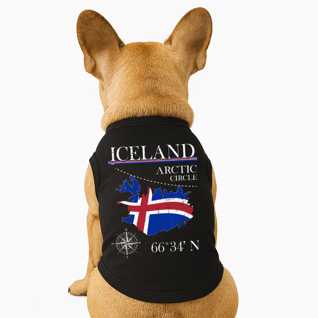 Iceland  Arctic Circle  Polar North Island Icelandic Flag Doggie Tank