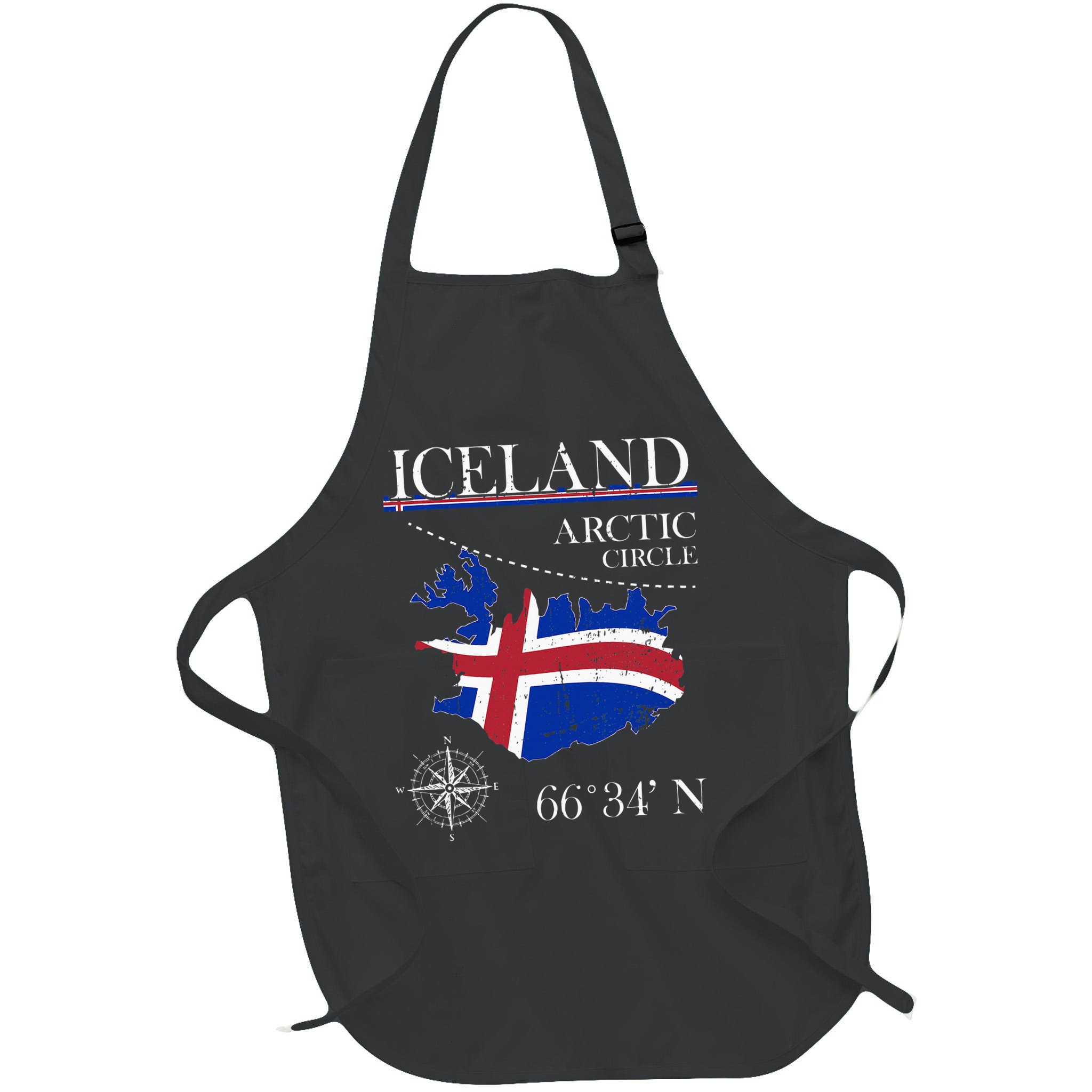 Iceland  Arctic Circle  Polar North Island Icelandic Flag Apron