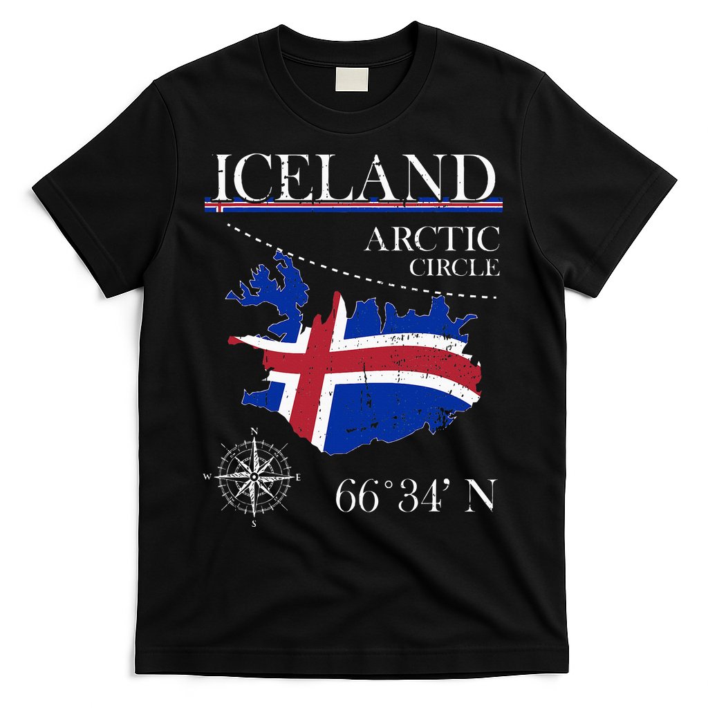 Iceland  Arctic Circle  Polar North Island Icelandic Flag T-Shirt