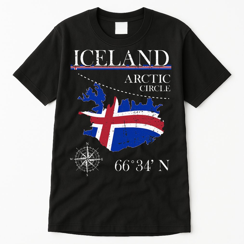 Iceland  Arctic Circle  Polar North Island Icelandic Flag Tall T-Shirt