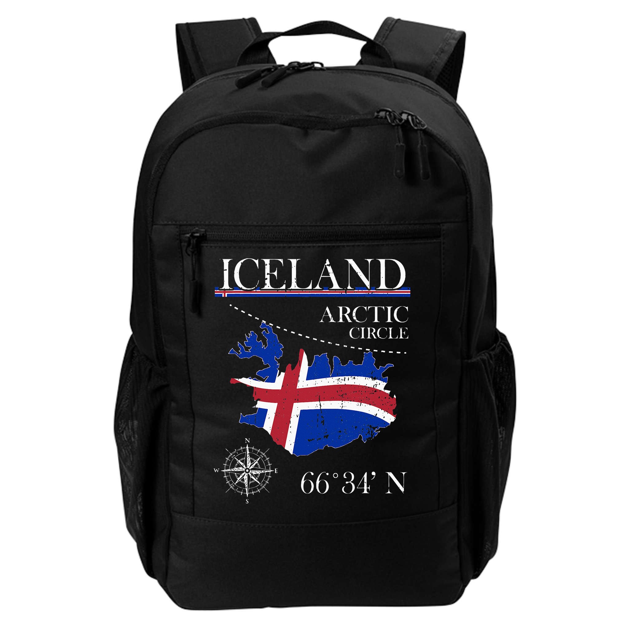 Iceland  Arctic Circle  Polar North Island Icelandic Flag Backpack