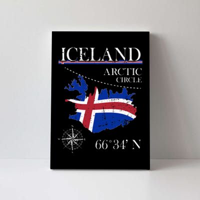 Iceland  Arctic Circle  Polar North Island Icelandic Flag Canvas