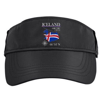 Iceland  Arctic Circle  Polar North Island Icelandic Flag Adult Drive Performance Visor