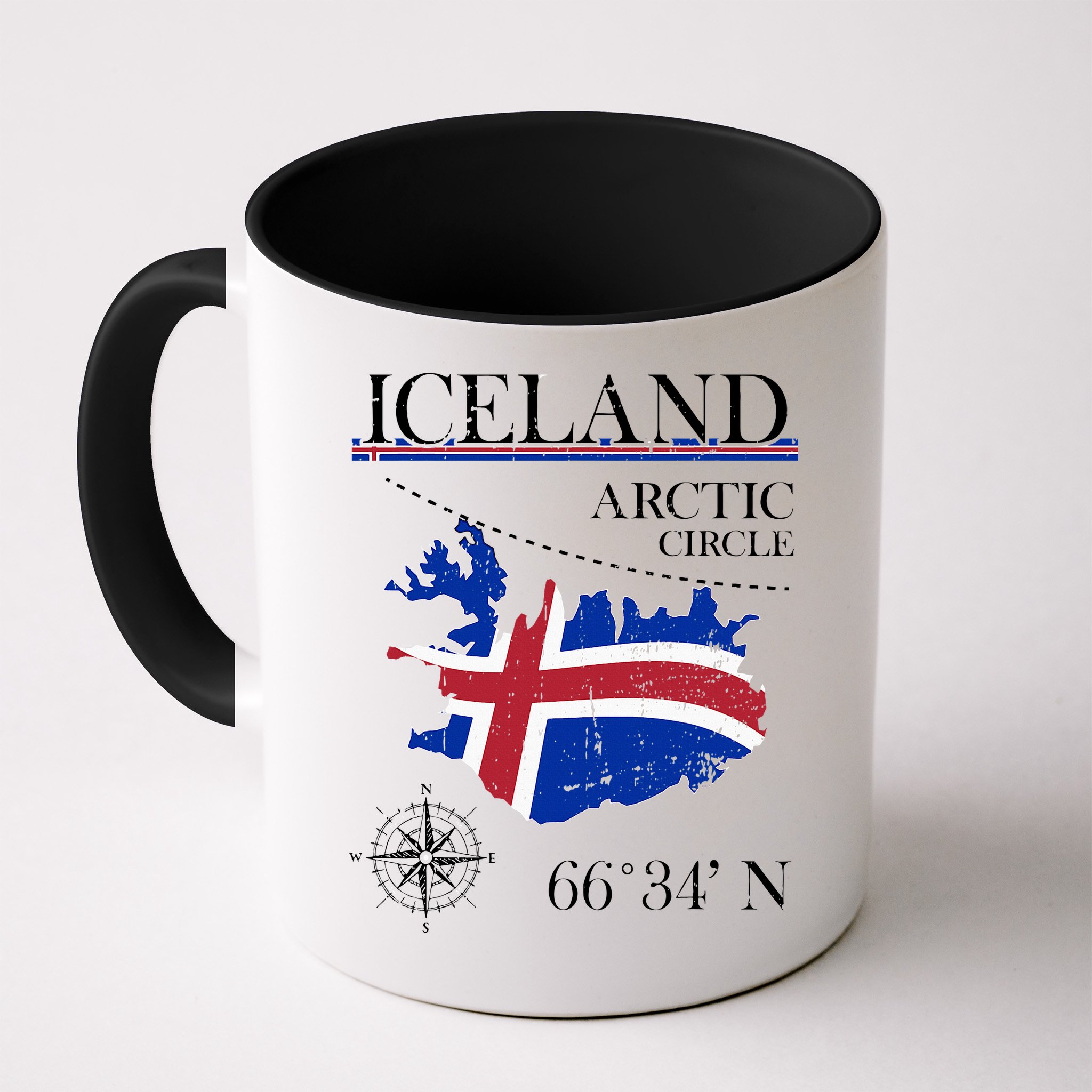 Iceland  Arctic Circle  Polar North Island Icelandic Flag Mug