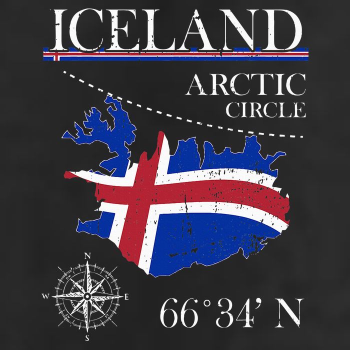 Iceland  Arctic Circle  Polar North Island Icelandic Flag 11oz C Handle Ceramic Mug