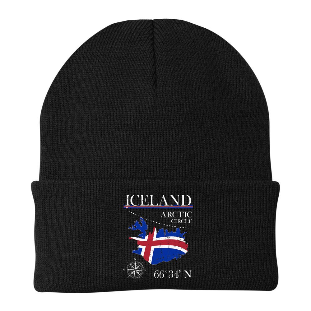 Iceland  Arctic Circle  Polar North Island Icelandic Flag Beanie