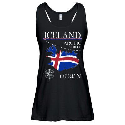 Iceland  Arctic Circle  Polar North Island Icelandic Flag Ladies Essential Flowy Tank