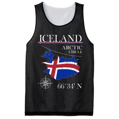 Iceland  Arctic Circle  Polar North Island Icelandic Flag Mesh Reversible Basketball Jersey Tank