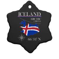 Iceland  Arctic Circle  Polar North Island Icelandic Flag Ceramic Star Ornament