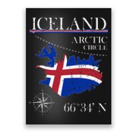 Iceland  Arctic Circle  Polar North Island Icelandic Flag Poster