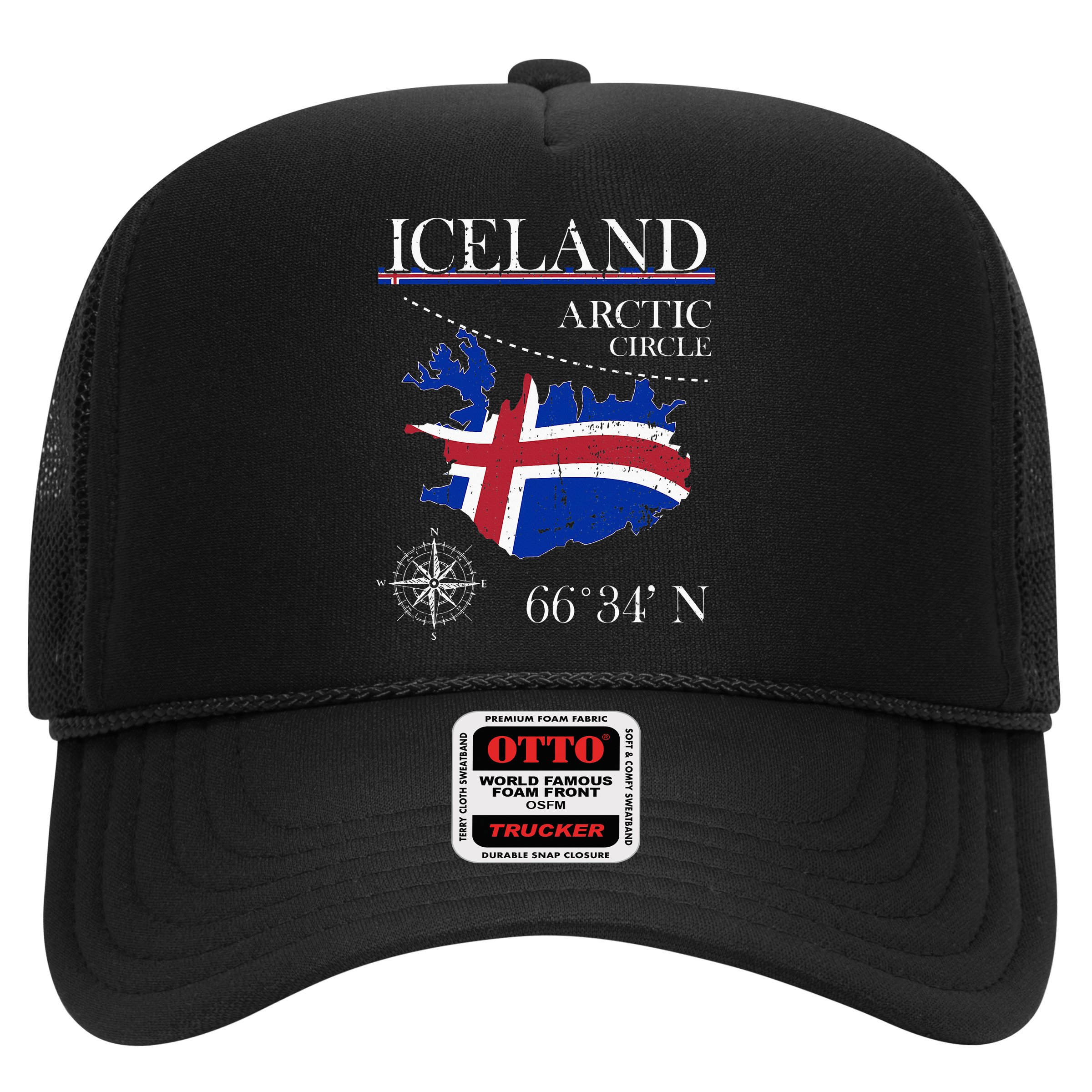Iceland  Arctic Circle  Polar North Island Icelandic Flag Hat