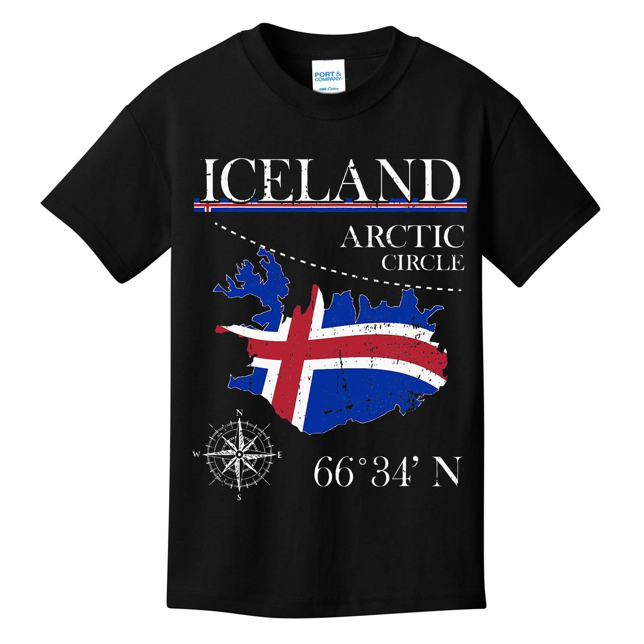 Iceland  Arctic Circle  Polar North Island Icelandic Flag Kids T-Shirt