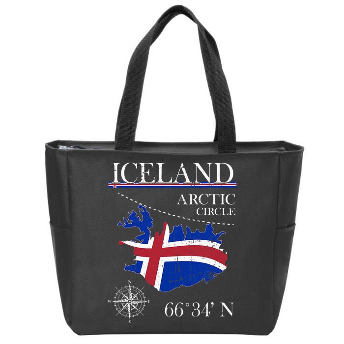Iceland  Arctic Circle  Polar North Island Icelandic Flag Zip Tote Bag