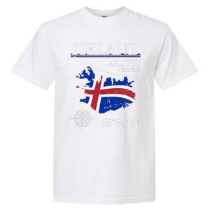 Iceland  Arctic Circle  Polar North Island Icelandic Flag Garment-Dyed Heavyweight T-Shirt