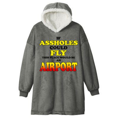 If Assholes Could Fly This Place Would Be An Airport Hooded Wearable Blanket