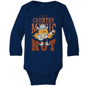 I'm A Country Music Nut Funny Baby Long Sleeve Bodysuit