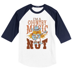 I'm A Country Music Nut Funny Baseball Sleeve Shirt