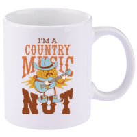 I'm A Country Music Nut Funny 11oz C Handle Ceramic Mug
