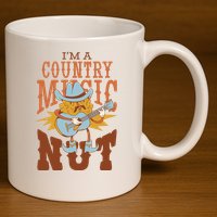 I'm A Country Music Nut Funny 11oz C Handle Ceramic Mug
