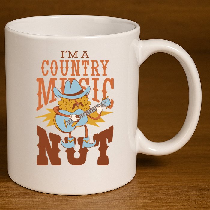 I'm A Country Music Nut Funny 11oz C Handle Ceramic Mug
