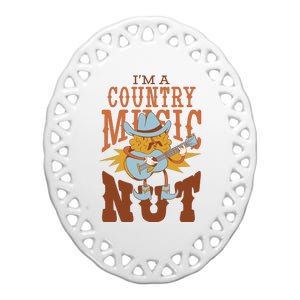 I'm A Country Music Nut Funny Ceramic Oval Ornament