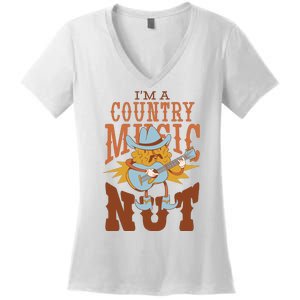 I'm A Country Music Nut Funny Women's V-Neck T-Shirt