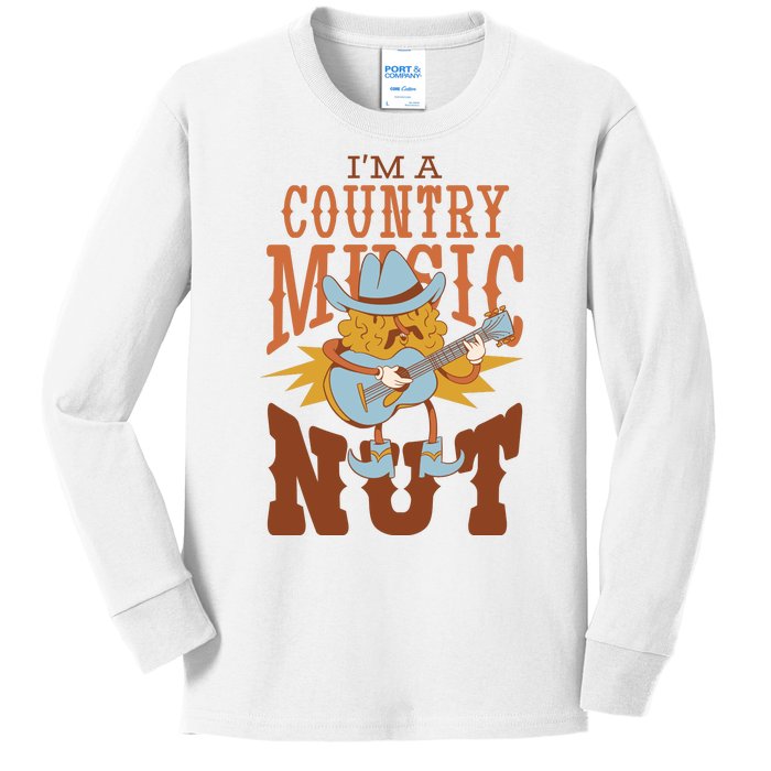 I'm A Country Music Nut Funny Kids Long Sleeve Shirt