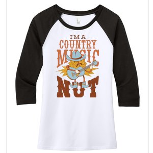 I'm A Country Music Nut Funny Women's Tri-Blend 3/4-Sleeve Raglan Shirt