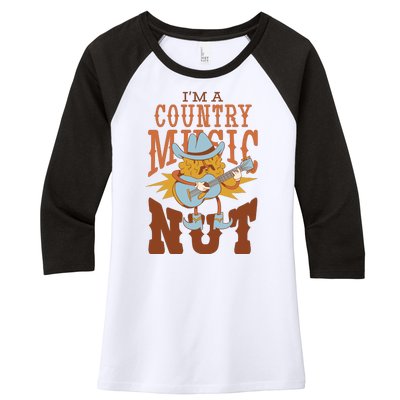 I'm A Country Music Nut Funny Women's Tri-Blend 3/4-Sleeve Raglan Shirt