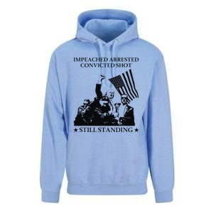 Impeached Arrested Convicted Shot Still Standing Unisex Surf Hoodie