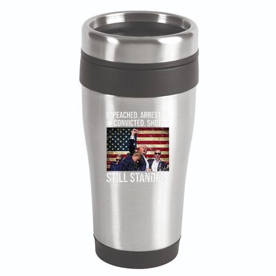 Impeached Arrested Convicted Shot Still Standing 16oz Travel Tumbler