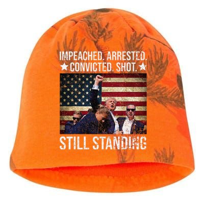 Impeached Arrested Convicted Shot Still Standing Kati - Camo Knit Beanie