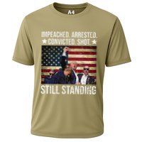 Impeached Arrested Convicted Shot Still Standing Cooling Performance Crew T-Shirt