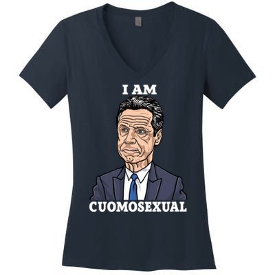 I Am Cumosexual Funny Anti Andrew Cuomo Women's V-Neck T-Shirt