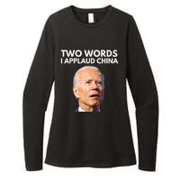 I Applaud China Funny Anti Joe Biden Saying Canada Tee Womens CVC Long Sleeve Shirt