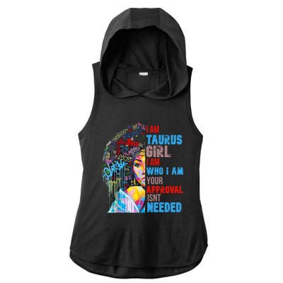 I Am Cute Taurus Black Afro Queen African Gift Ladies PosiCharge Tri-Blend Wicking Draft Hoodie Tank