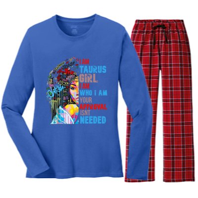 I Am Cute Taurus Black Afro Queen African Gift Women's Long Sleeve Flannel Pajama Set 