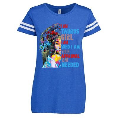 I Am Cute Taurus Black Afro Queen African Gift Enza Ladies Jersey Football T-Shirt