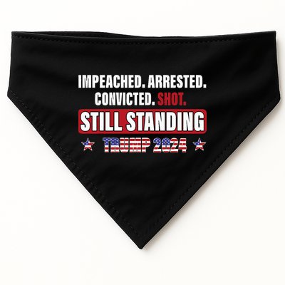 Impeached Arrested Convicted Shot Still Standing Trump 2024 USA-Made Doggie Bandana